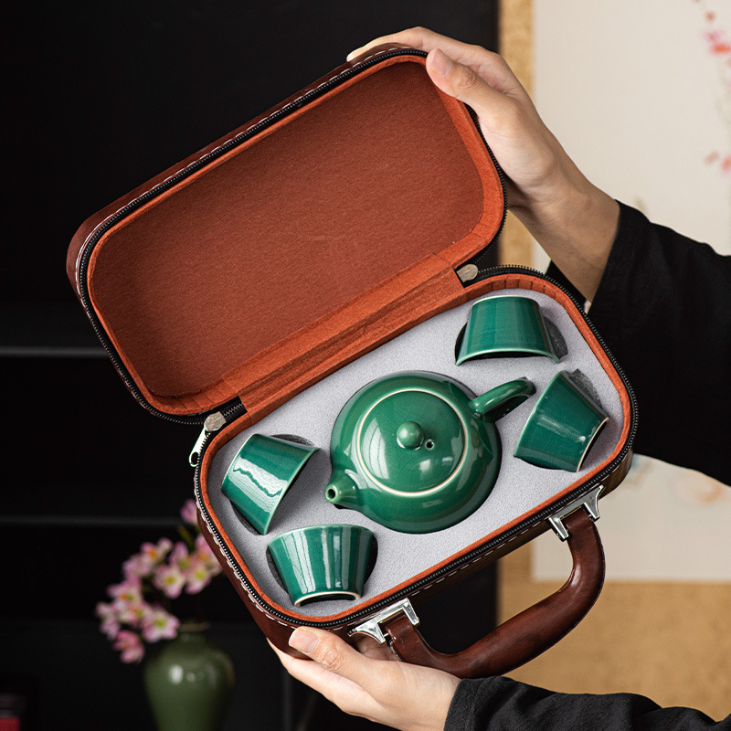 Wholesale portable travel tea sets, outdoor kung Fu tea set sets, Quick guest cups, festival Chinese-style business gifts, logo pic 9