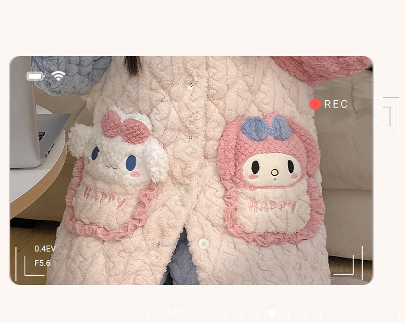 睡衣女士冬季三层加厚超厚夹棉珊瑚绒加绒法兰绒家居服秋冬款冬天详情4