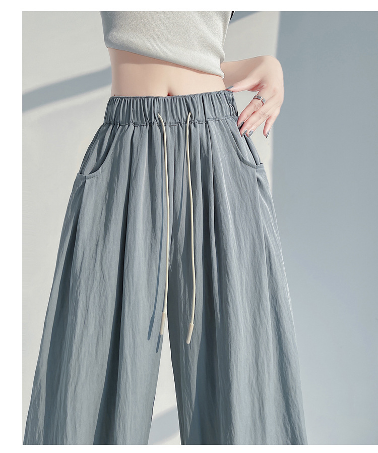 冰丝山本休闲裤女2024夏季新款高腰宽松直筒防晒垂感日系阔腿裤潮详情48