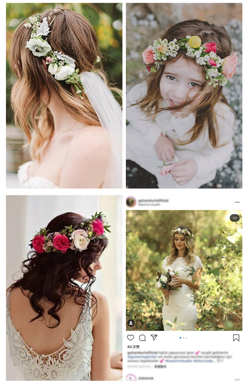 New and fresh faux branches, mint leaves, mugwort leaves, forest-themed plastic branches, and super fairy flower ring headwear for brides are in stock pic 14