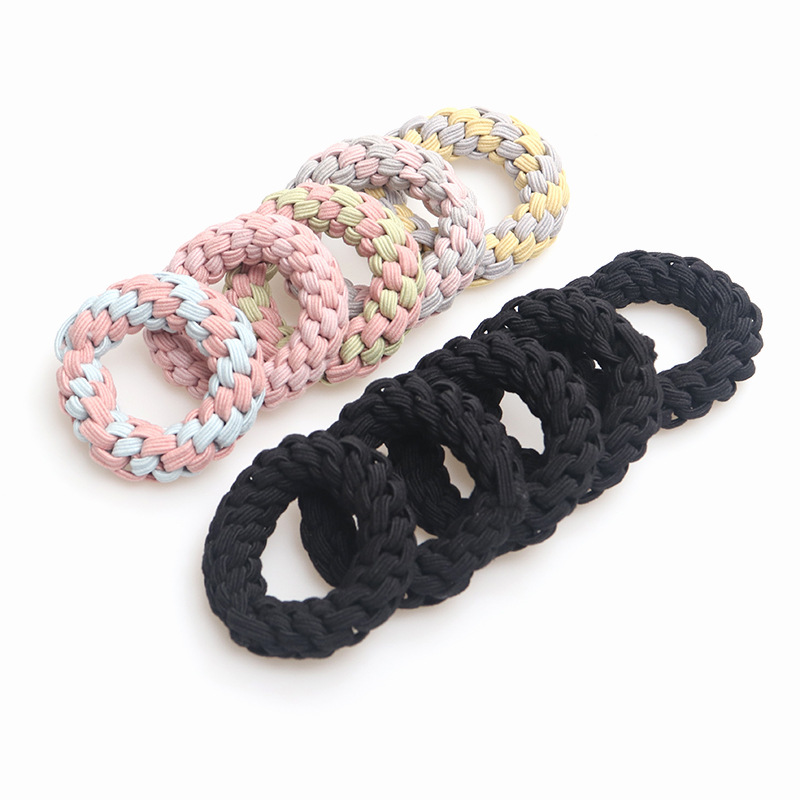 The basic thickened hair tie is simple and versatile for women. The hand-woven high-elasticity hair tie is strong and durable with leather bands pic 8