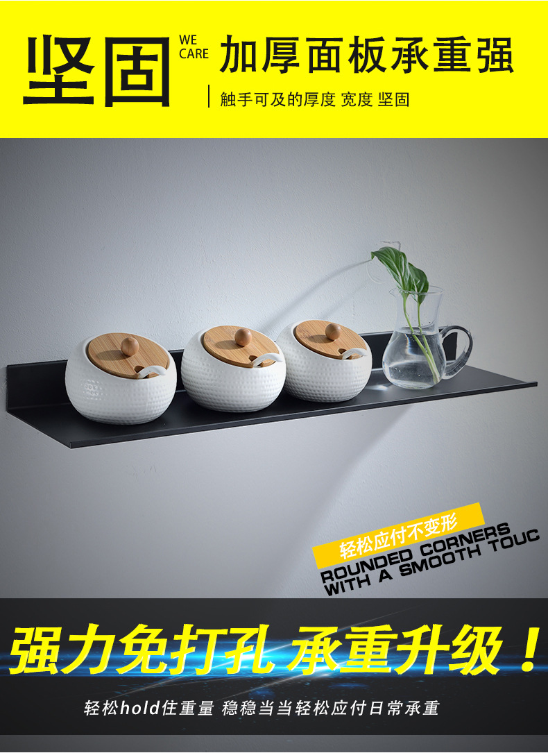 Black bathroom rectangular storage rack, mirror front stand, space aluminum matte bathroom storage rack, 30/40/50/60cm pic 7