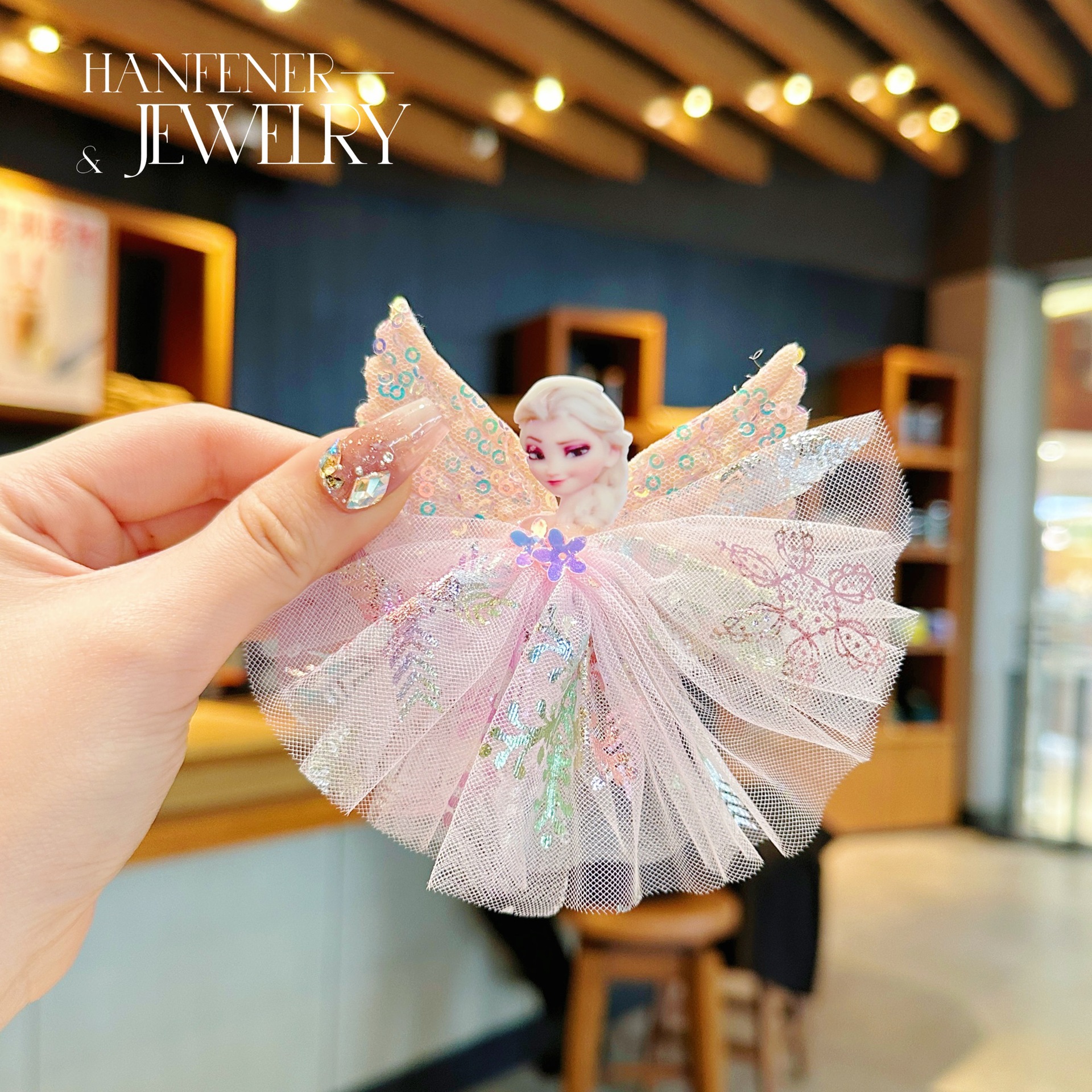 冰雪奇缘儿童发夹韩国公主发饰可爱艾莎公主假发辫儿童对夹发饰详情9