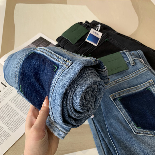 Treasure pants: Slimming, versatile, drape black straight-leg jeans for petite women, high-waisted wide-leg pants pic 36