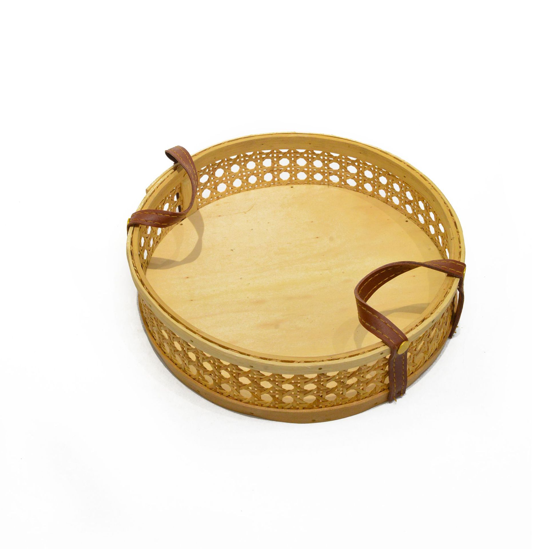 竹编圆盘手工编织托盘 客厅果盘厨房蔬果盘火锅篮 农家乐餐具批发详情4