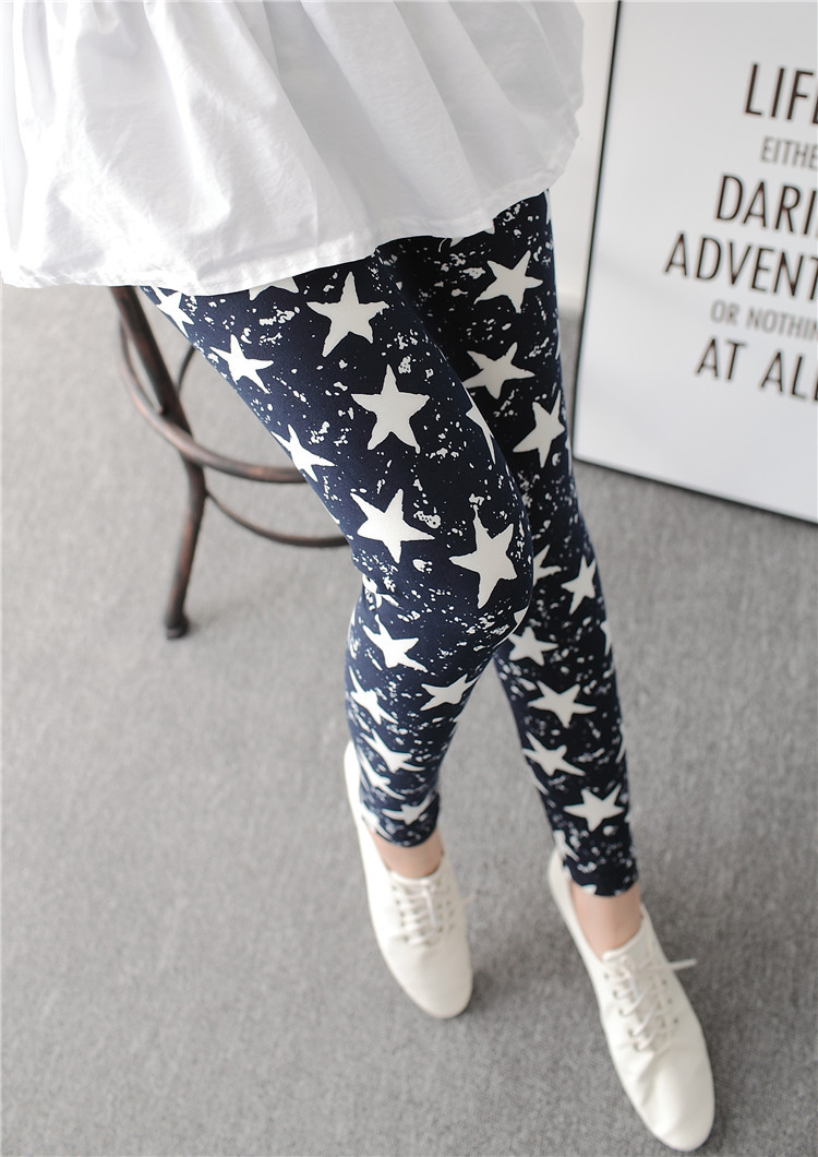 New spring dress, large-sized stretch, colorful star graffiti, personalized leggings for women pic 23