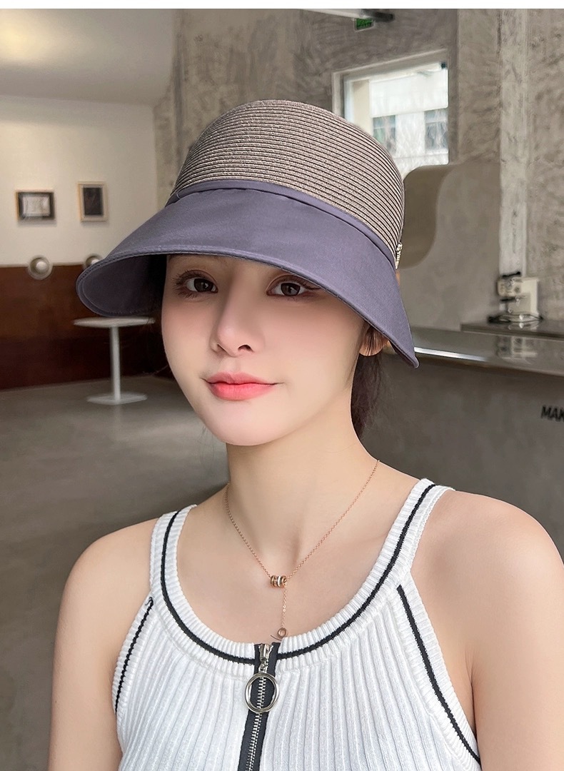 2024夏新款大帽檐遮阳草帽女士防晒鸭舌帽时尚休闲百搭显脸小凉帽详情13