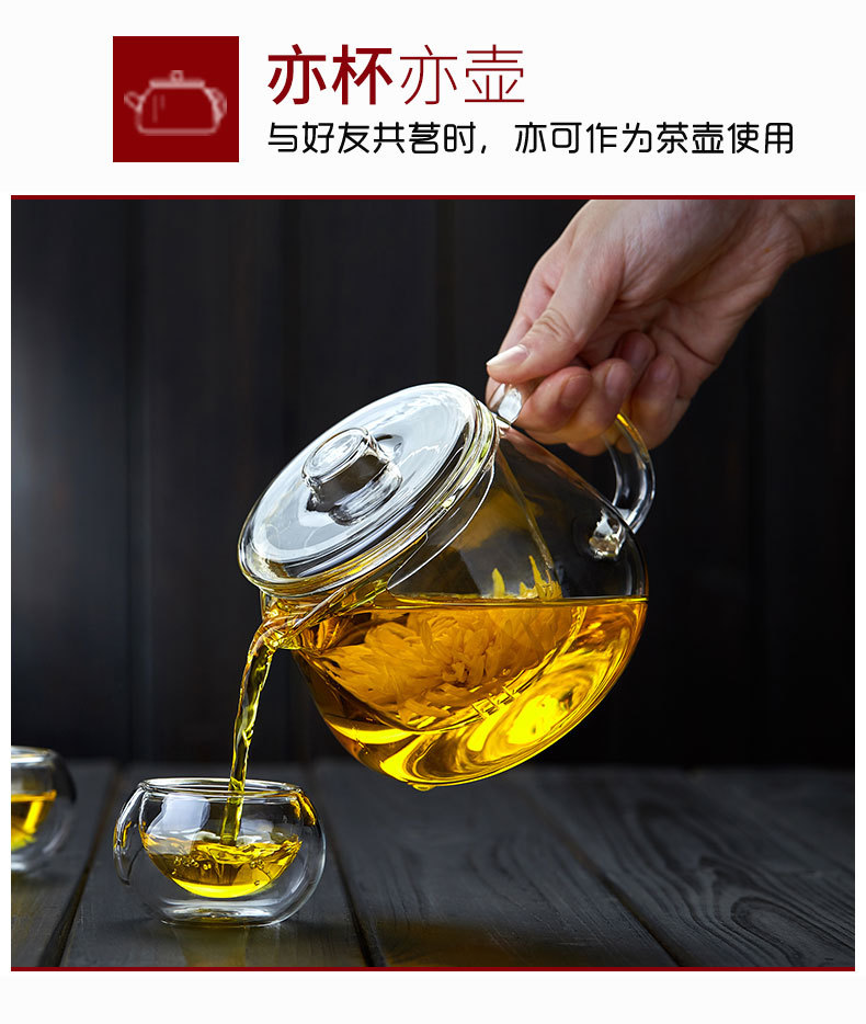 Glass teapots, heat-resistant high-temperature flower teapots, household tea-water separation and brewing teapots, Arabic teapots pic 7