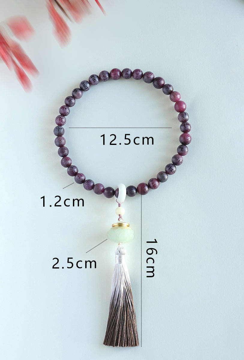 国潮手持菩提莲花串珠双圈手链男女款国风文玩佛珠流苏手串手饰批发详情33