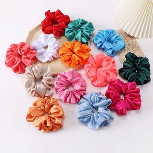 Wholesale French satin large intestine hair band, Korean style ins solid color fabric high-end hair accessory, extra-large pig large intestine hair band pic 5