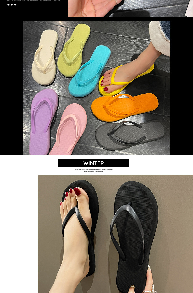 工厂批发高级感简约人字拖女夏季新款外穿纯色夹脚海边沙滩凉拖鞋详情7