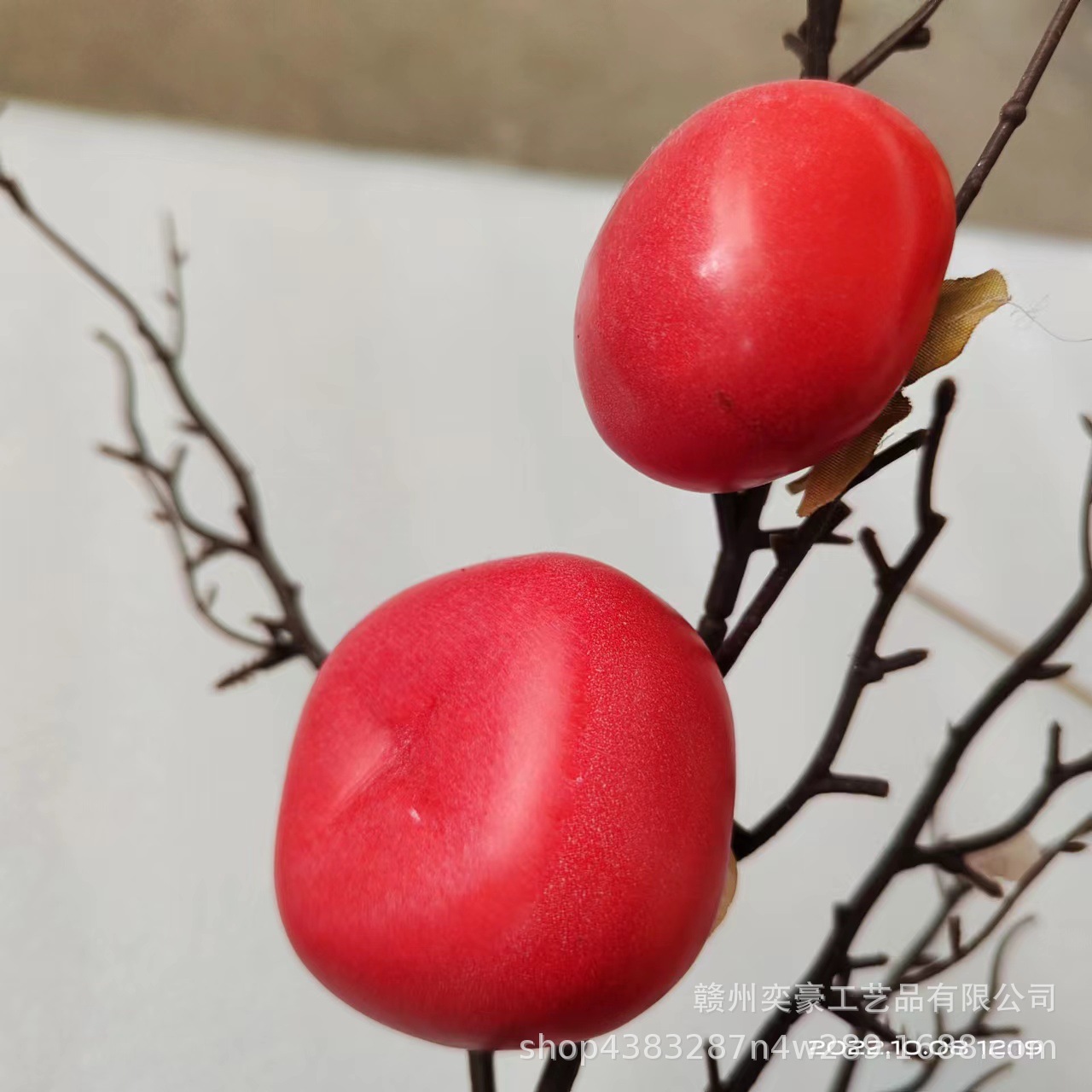 Simulated fruit model, simulated persimmon, fake persimmon prop, persimmon branch head decoration, flower arrangement accessories pic 9