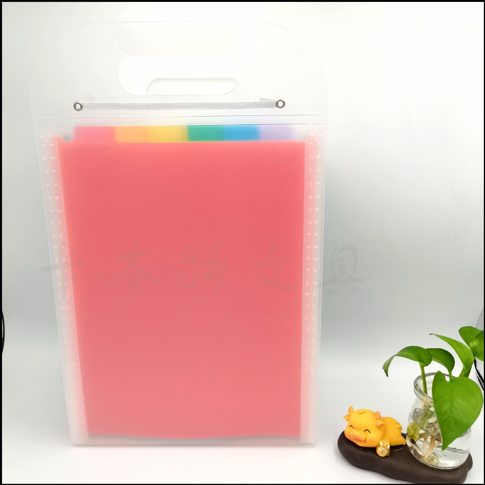 磨砂透明风琴包13层竖款A4票据资料包绑带竖款文件收纳包文件夹详情3