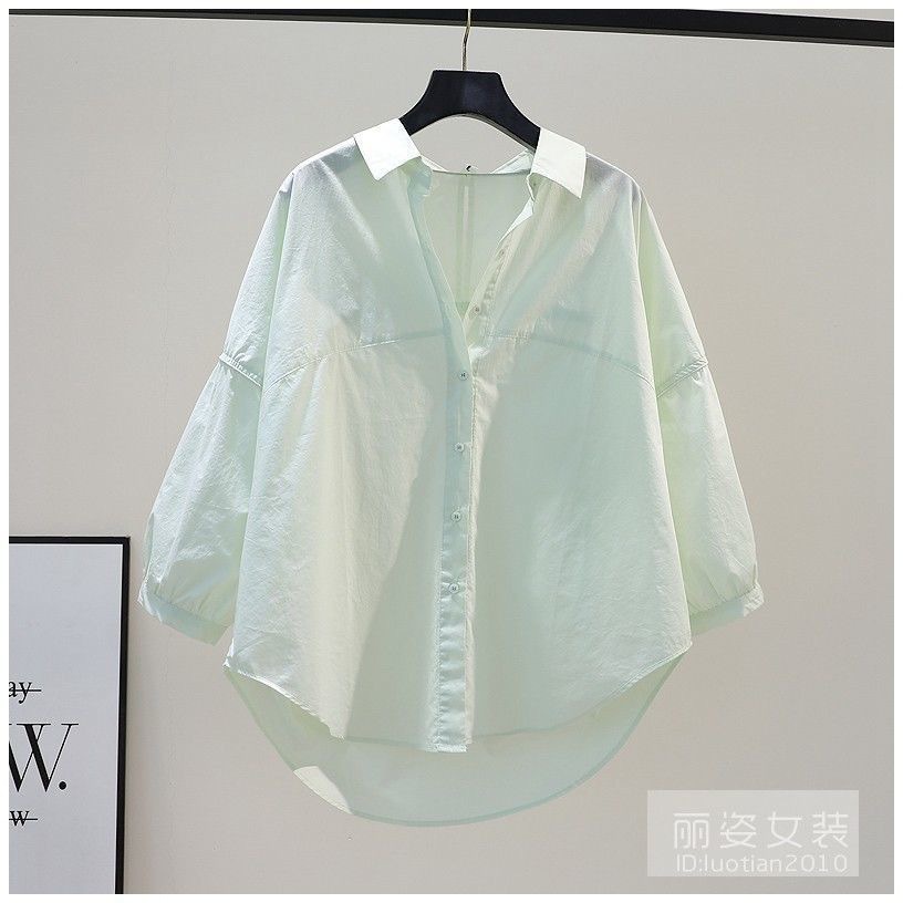 春夏秋新款新款韩版长袖小清新设计感拼接包边宽松文艺范衬衫女详情3