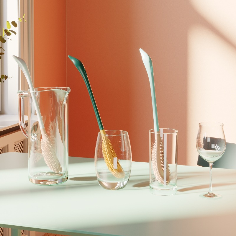 享伽壁挂长柄马桶刷 带底座家用软胶马桶刷套装多功能厕所清洁刷详情9