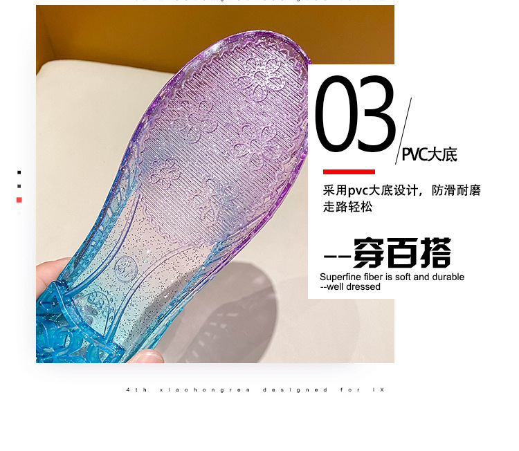 水晶拖鞋女透明洗澡防滑居家中老年妈妈凉拖鞋夏季外穿包头半拖鞋详情6