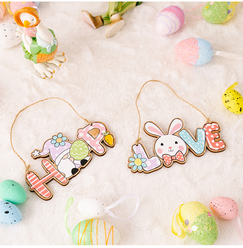 New cross-border Easter decorative items, Easter letter pendants, colorful rabbit pendants, colorful letter pendants pic 10