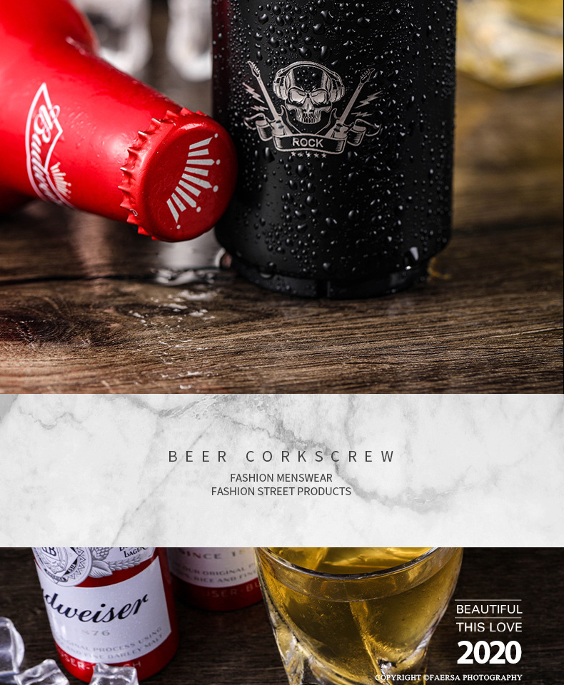 Cross-border beer bottle opener creative stainless steel bottle opener press automatic cap opener advertisement non-destructive beer screwdriver pic 14