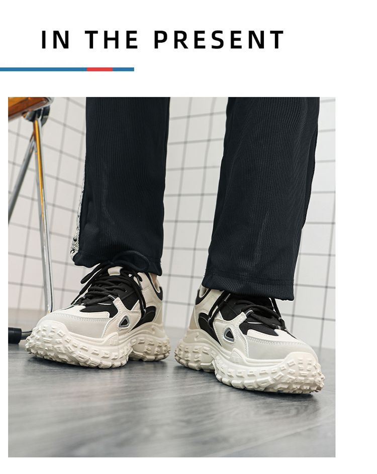 厚底时尚运动鞋夏季新款网红港风透气休闲男鞋工作防滑耐磨老爹鞋详情5