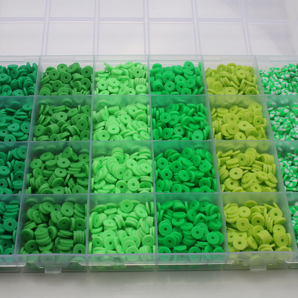 软陶片串珠渐变单色6mm 饰品DIY手链项链饰品配件24格软陶片盒装详情22