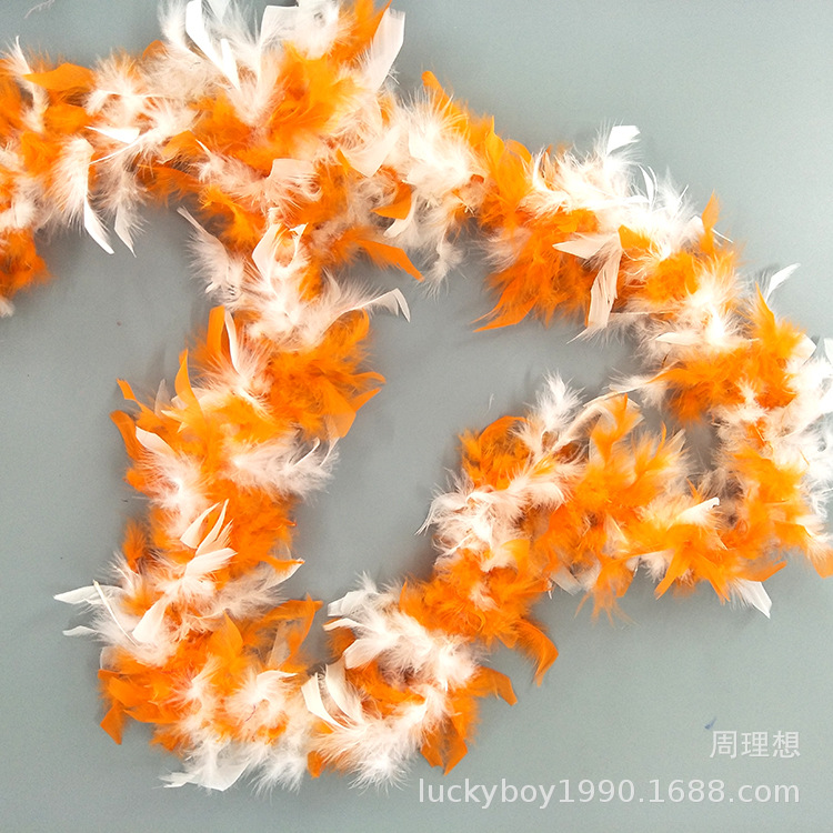 Factory wholesale Turkey feather strips, ball, festival, wedding mixed color feather scarves, seven-color firepiece wool strips pic 27