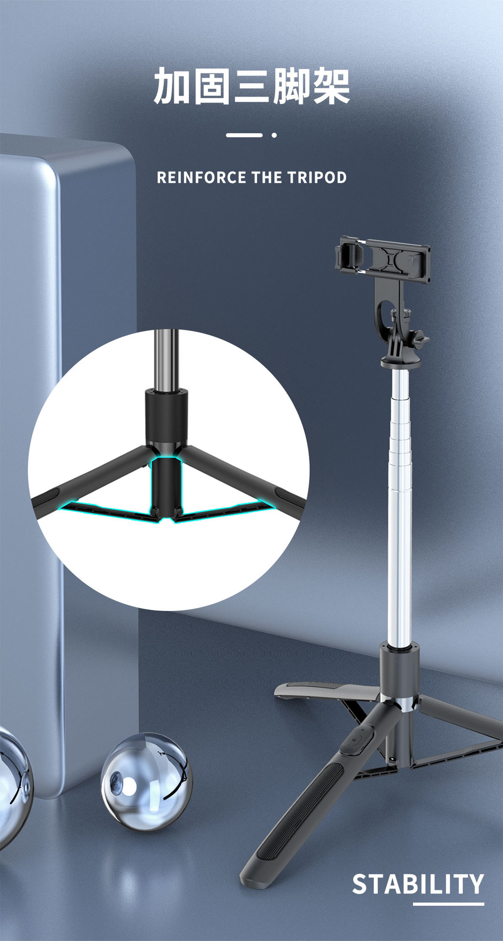 New mobile phone selfie stick Bluetooth extended floor-standing 1.6m live streaming beauty enhancement with light photography reinforced anti-shake tripod pic 22