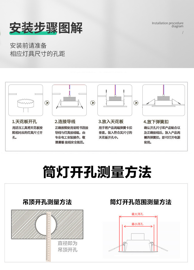 小山丘射灯嵌入式洗墙灯防眩低蓝光窄边天花灯酒店家用聚光灯批发详情13