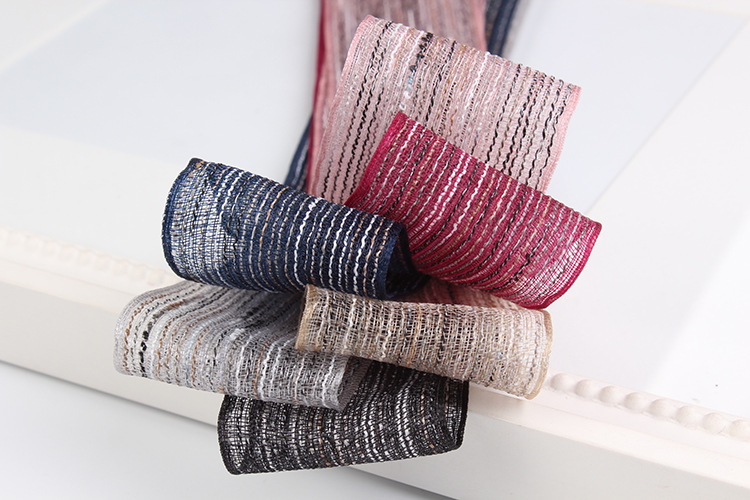Dingxin ribbons, color-blocking jumpers, striped snow gauze ribbons, handcrafted hair accessories, clothing, top hats, woven ribbons, gift packaging ribbons pic 6