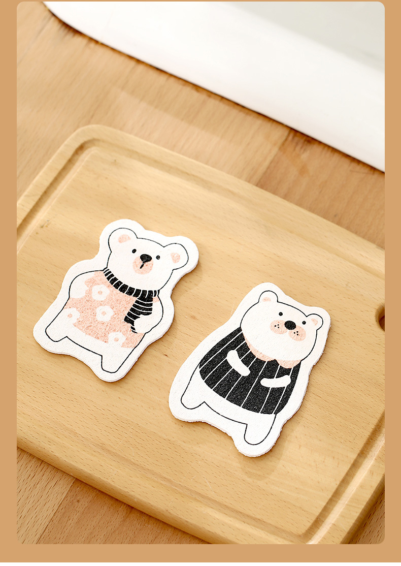 FaSoLa家用厨房清洁压缩木浆棉卡通耐用吸水魔力擦洗锅海绵百洁布详情19