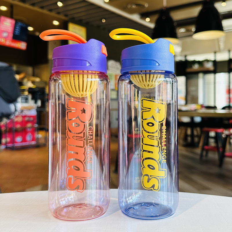 Creative plastic cup, portable student cup, fresh, heat-resistant, simple and shock-resistant, tea filter, popular online water cup, transparent pic 10