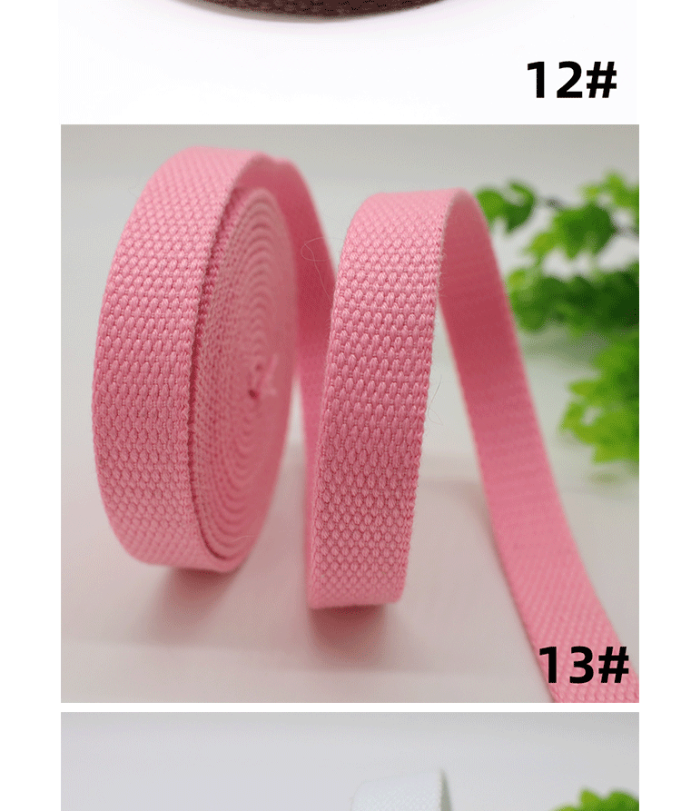 Factory direct supply of 18-20MM wide thickened cotton woven straps, canvas bag straps, hand shoulder straps, waist belts, binding straps and accessories pic 11