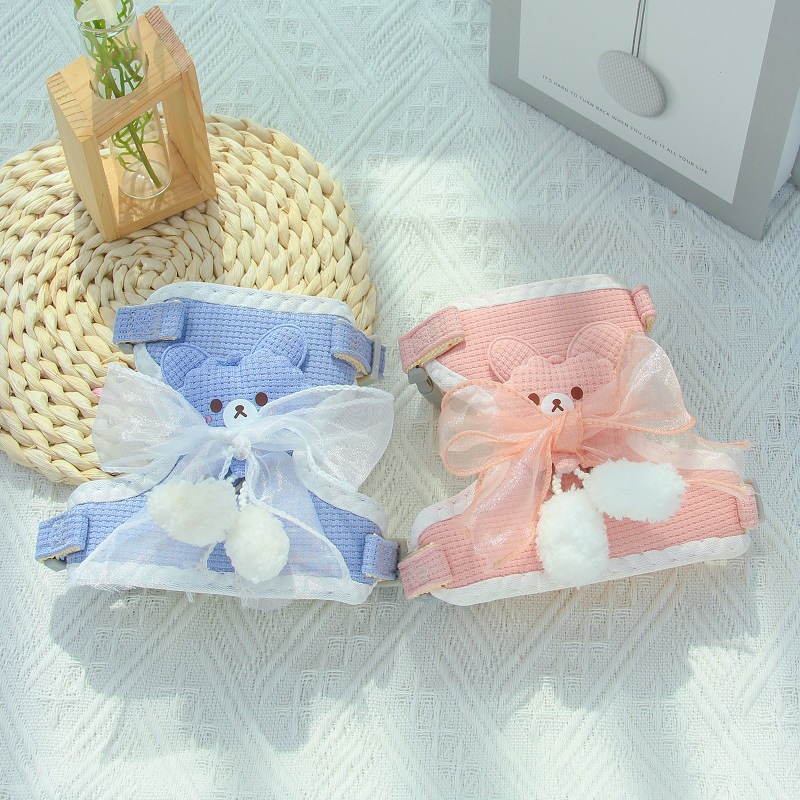 新款猫咪牵引绳防挣脱专用溜猫绳遛猫绳背心式背带栓小猫绳子猫链详情2