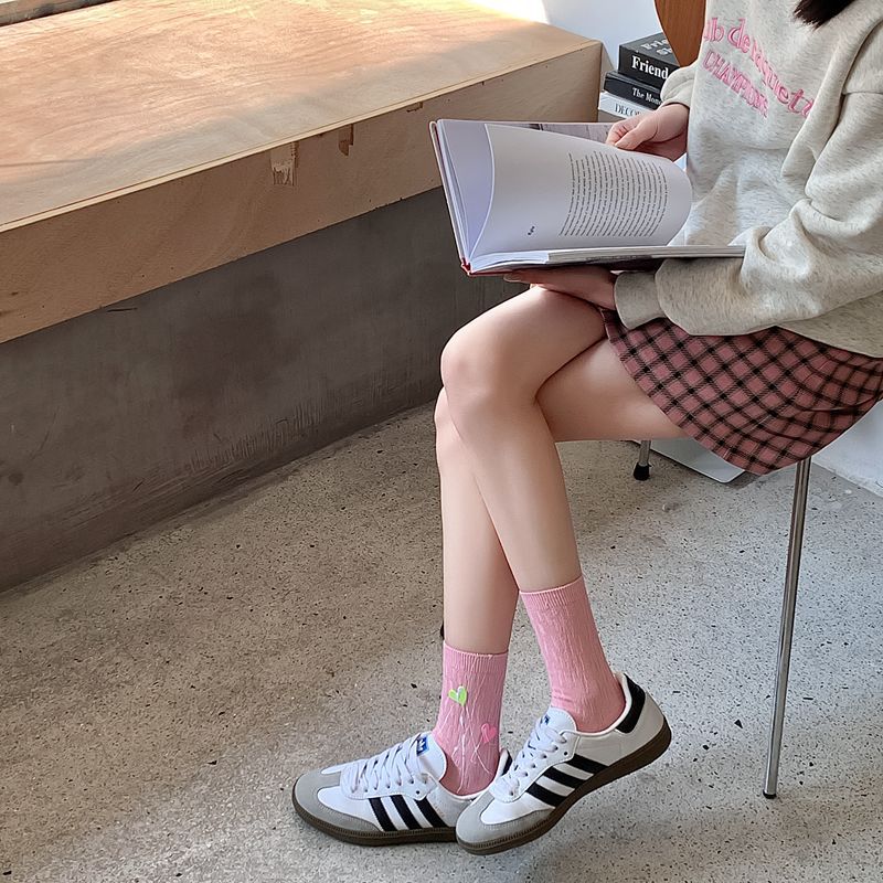 2024春夏新款甜酷少女泼墨配饰中筒袜子女 潮流百搭手工袜子女详情13