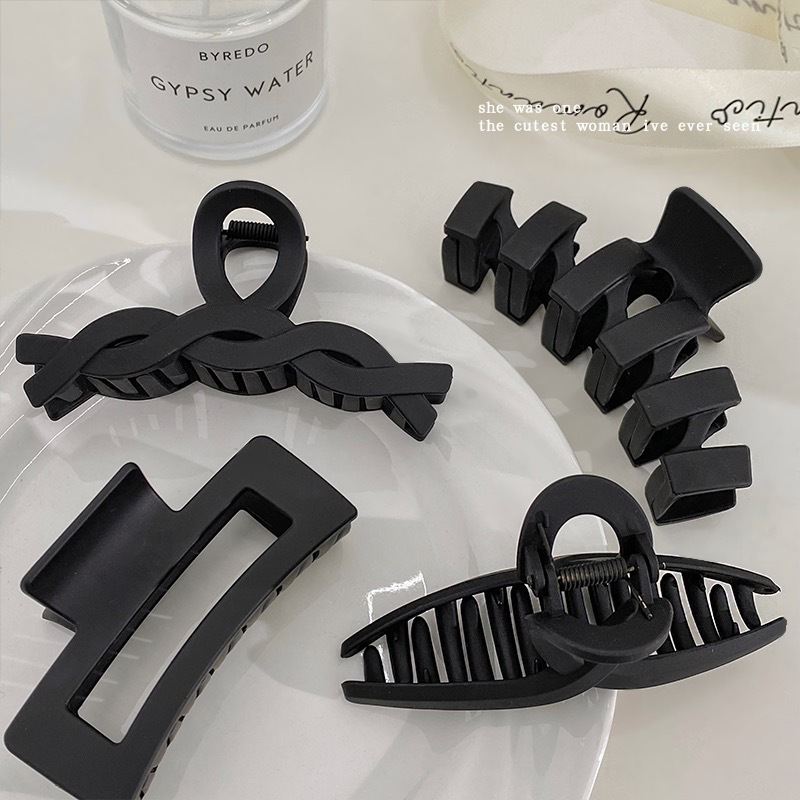 ins简约高级感鲨鱼夹抓夹毛毛夹子磨砂毛绒义乌厂家方形详情12