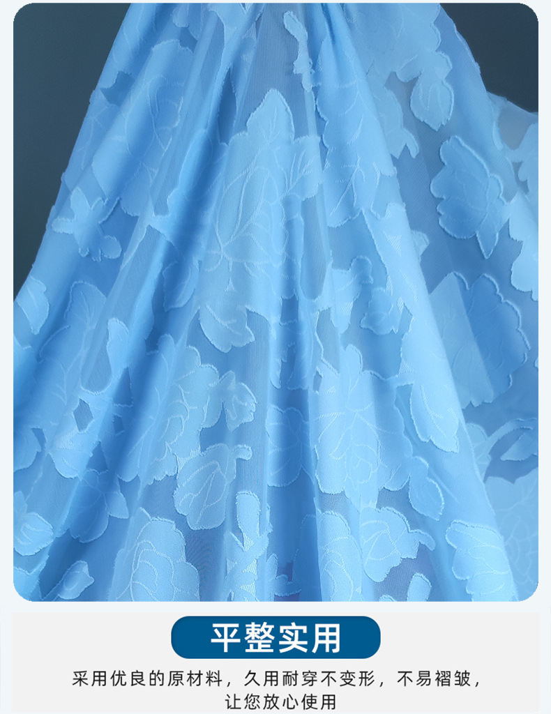 Peony flower chiffon cut fabric dress, Hanfu chiffon fabric dress, chiffon cut fabric pic 7