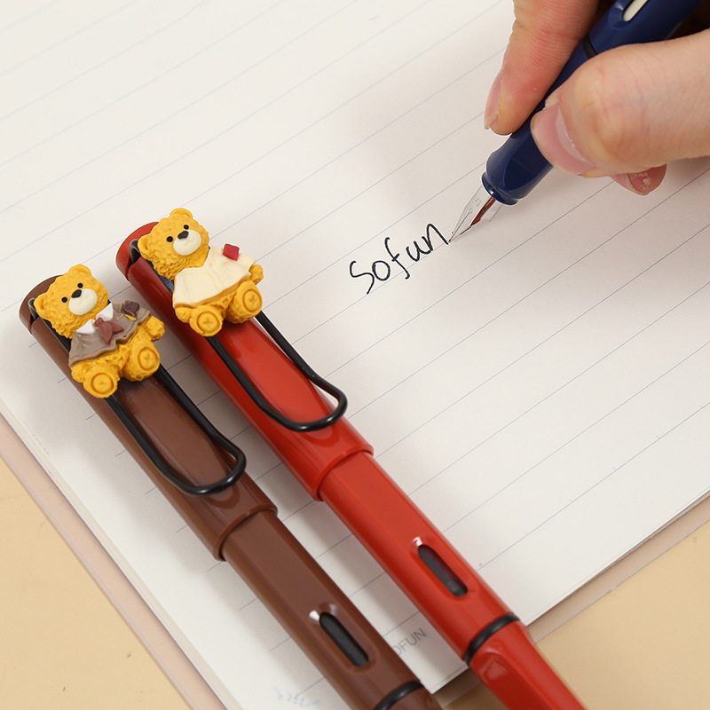 ZF2671Nandy Bear Pen for correcting posture and practicing calligraphy, with replaceable ink cartridges, is a special pen for boys and girls to write pic 13