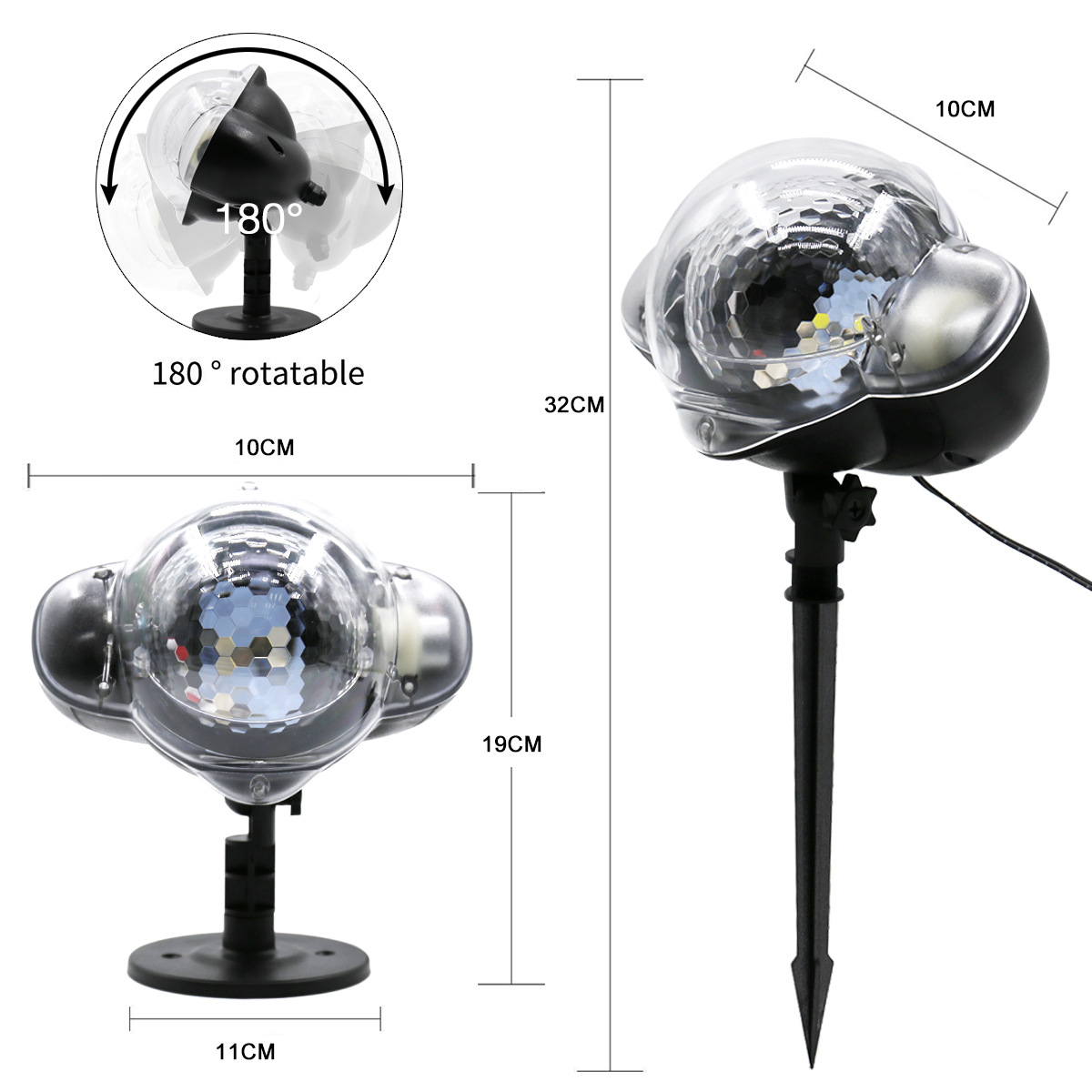 2019 new cross-border exclusive MINI snow light, outdoor waterproof RF remote control Christmas snow light, lawn light pic 8