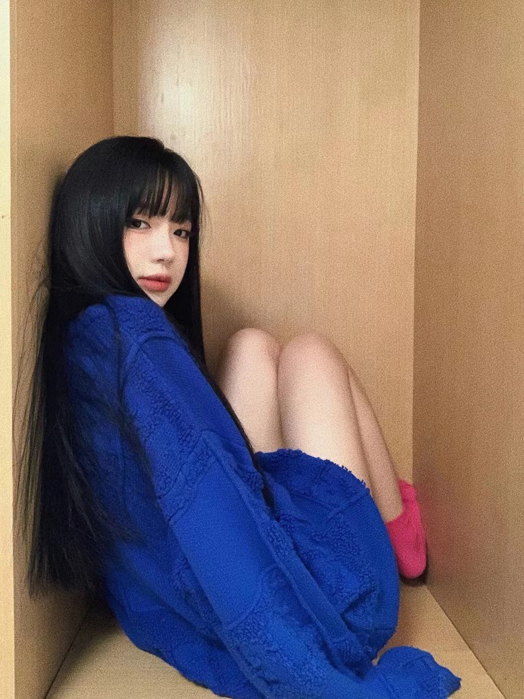The bangs of the Internet celebrity, pure desire style, black long straight hair natural wig, female full head set, white and gold wig, long straight hair Barbie pic 12
