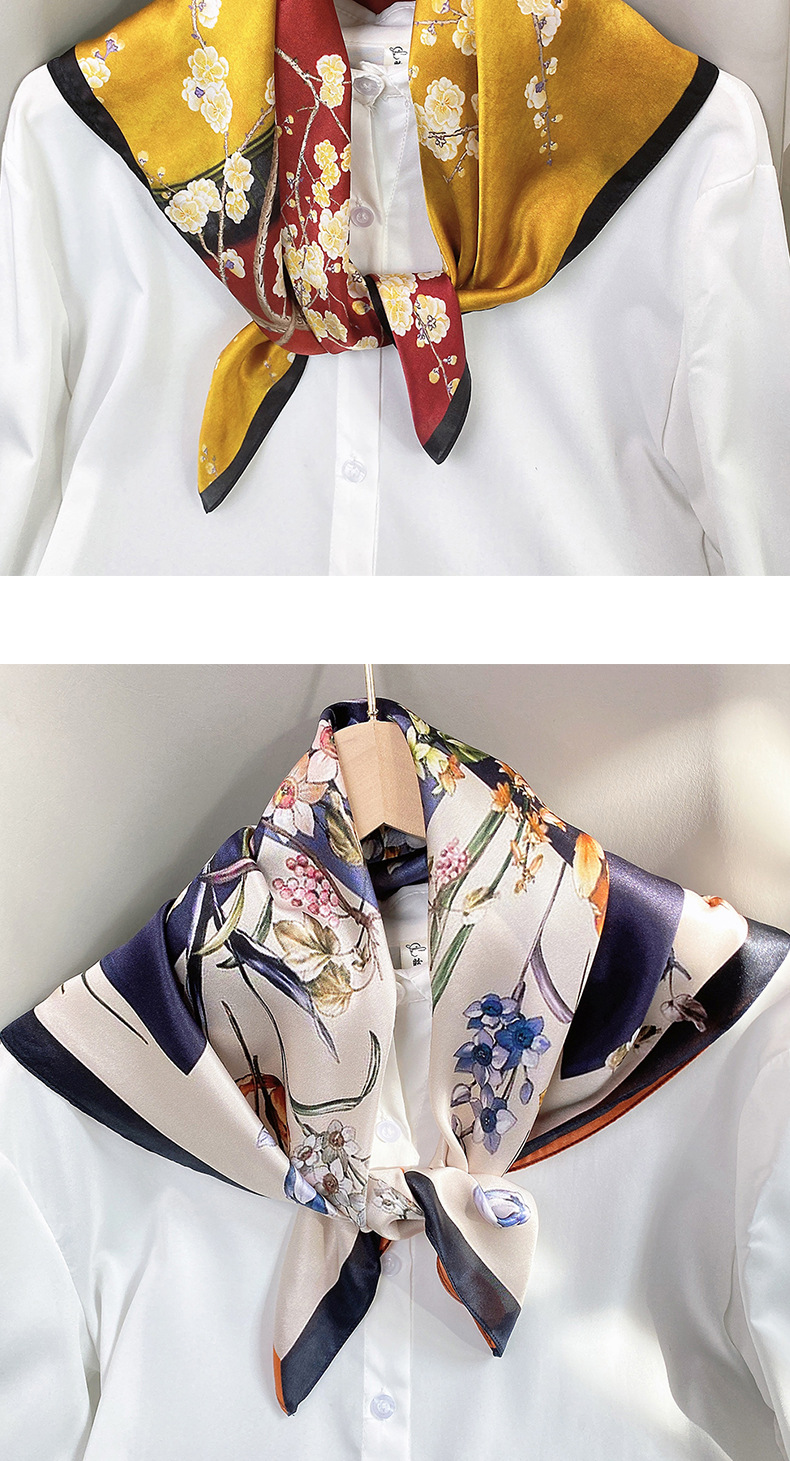 Silk scarves, new and versatile mulberry silk scarves, wholesale 70 square scarves, decorative scarves, summer souvenirs pic 21
