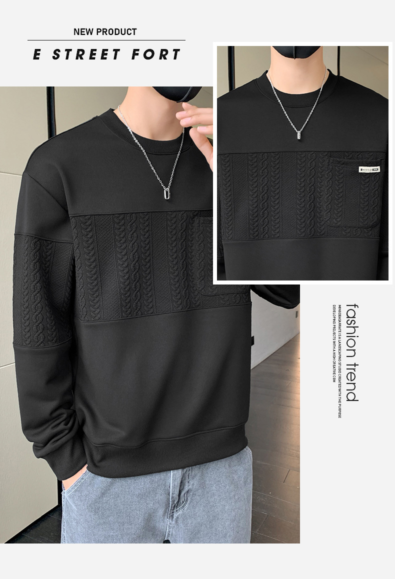 The highly anticipated men's hoodie 2023 autumn Korean style loose and fashionable men's round-neck top is a trendy brand coat pic 20