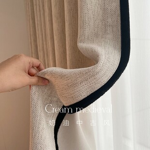 窗帘全遮光日式卧室2024年新款抹茶色客厅阳台新款飘窗窗帘布棉麻详情5
