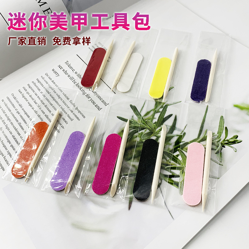 Two-piece portable armor tool set, wooden stick, mini file strip, nail removal tool, colored wood veneer rubbing, shanilak pic 2