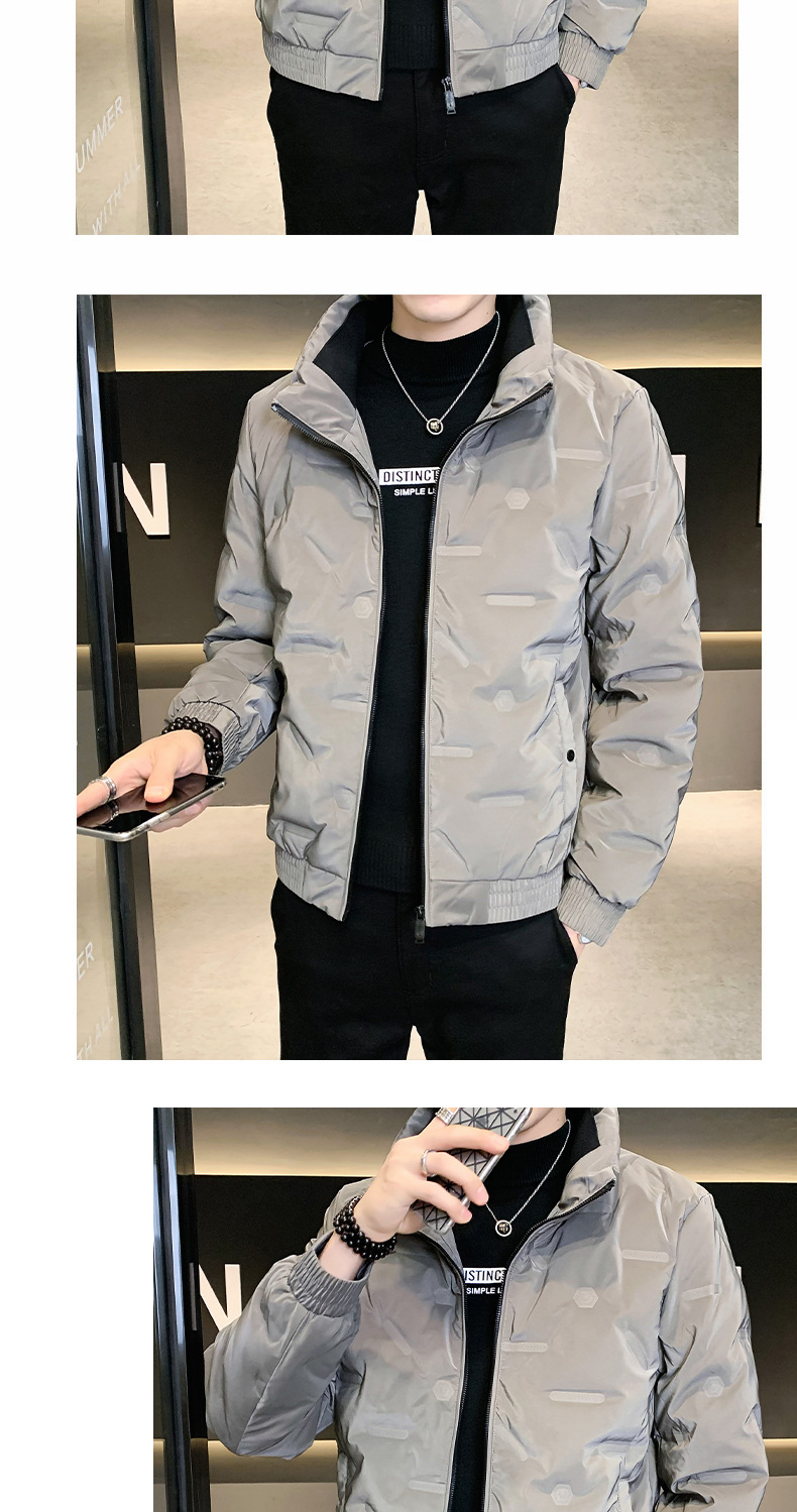 品质男士冬款羽绒服加绒加厚保暖亮面免洗韩版修身百搭羽绒服男详情13