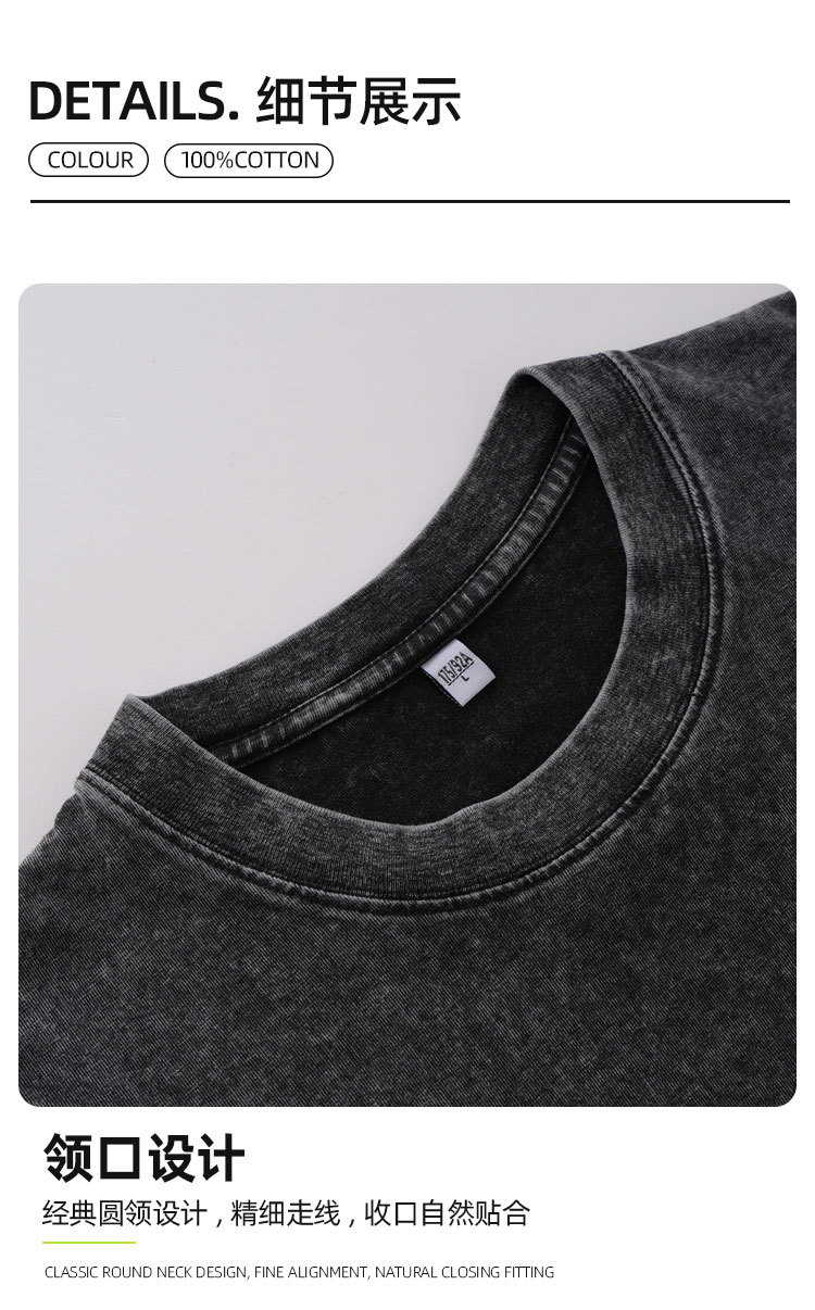 230g纯棉大版落肩t恤印logo纯色背心夏季圆领宽松欧美跨境男女详情12
