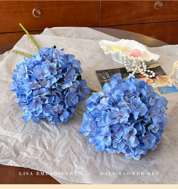 3D打印144片3叶仿真丽莎绣球花假花餐桌花摆花婚礼布置DIY花材详情37