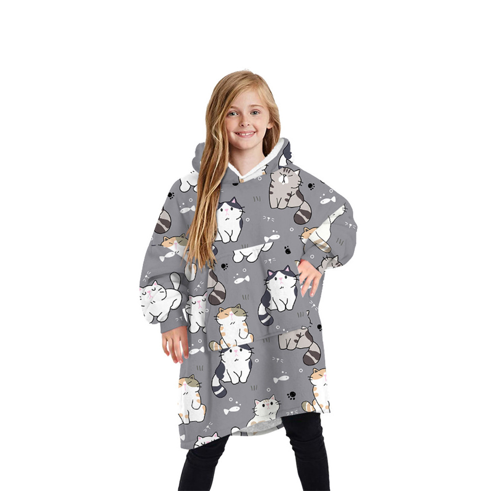 Europa y Estados Unidos comercio exterior ropa de hogar impresión digital 3D otoño invierno navidad caliente flock algodón una pieza padre hijo pijama sudadera pic 6