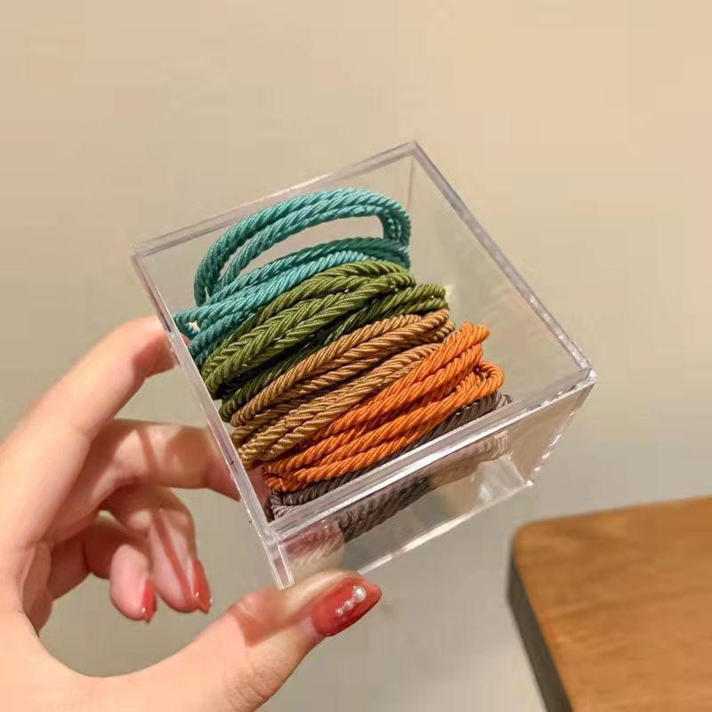 Black high-elasticity and durable rubber band female Korean-style simple and elegant hair tie, headband, high ponytail leather case and hair accessory pic 14