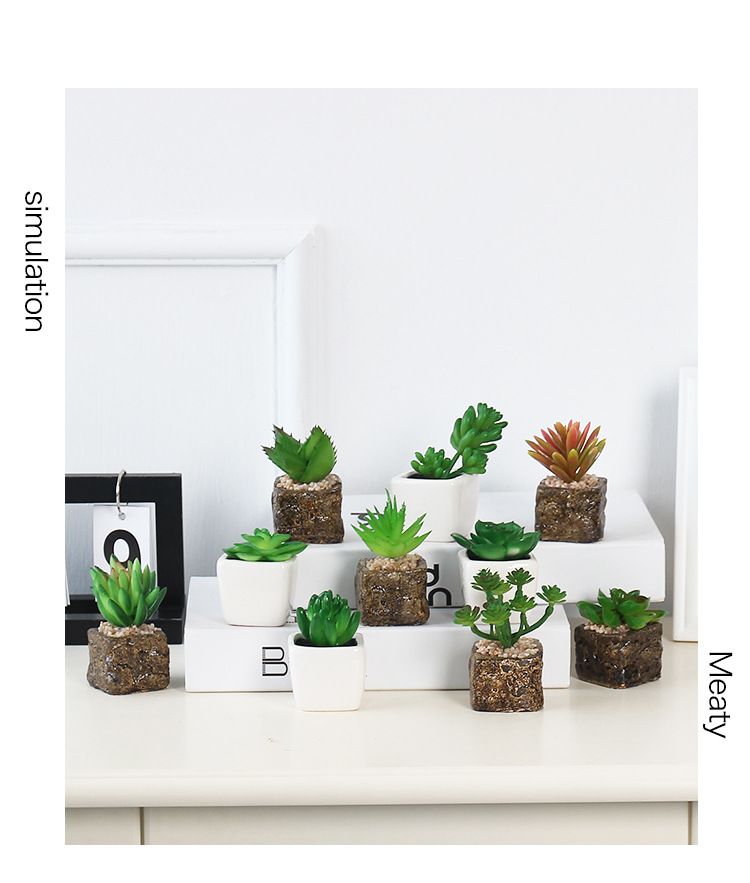 Factory wholesale mini artificial succulent plant potted plants, online store shooting props, desktop office decoration ornaments, artificial potted plants pic 16