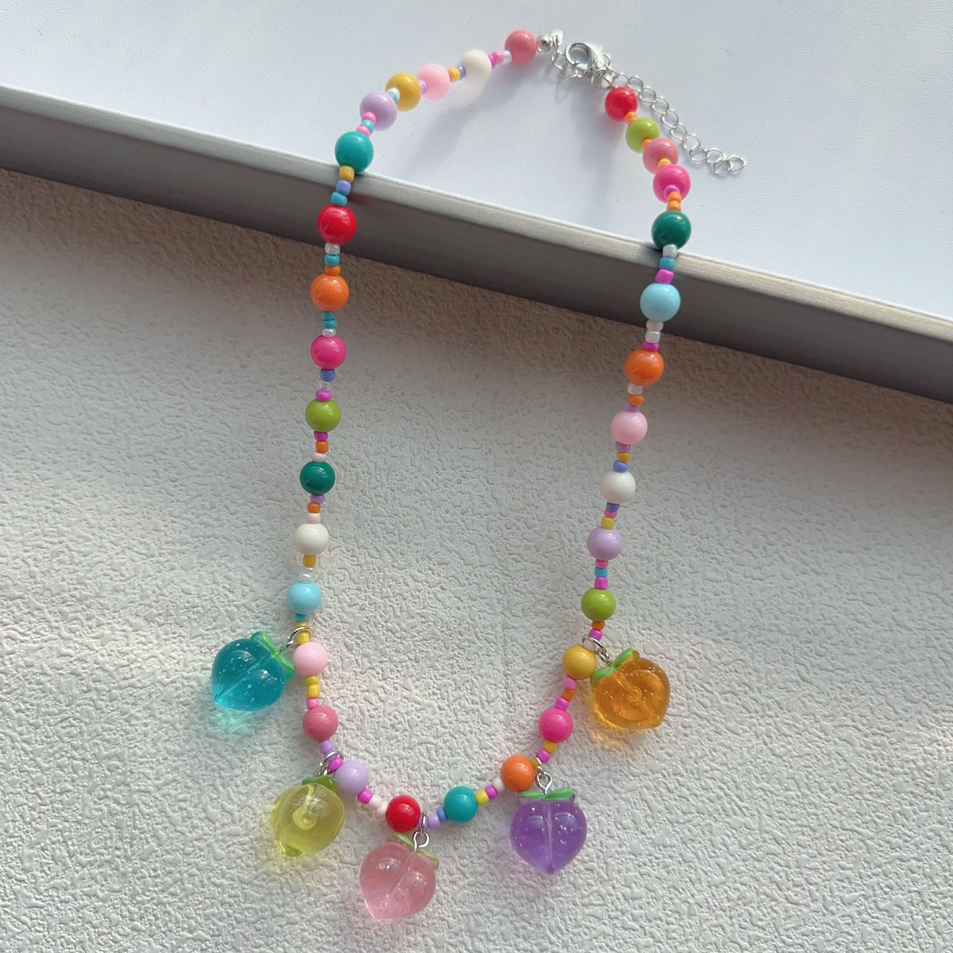 New Korean-style colorful beaded star little flower bear necklace, cute children's cartoon necklace, beaded necklace and necklace accessory pic 23