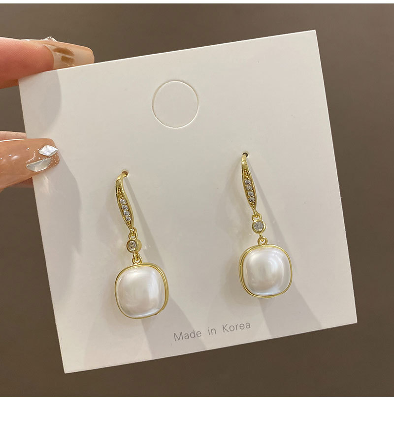 韩国复古珍珠吊坠耳环女ins潮轻奢超闪微镶锆石耳钩款耳饰品批发详情12
